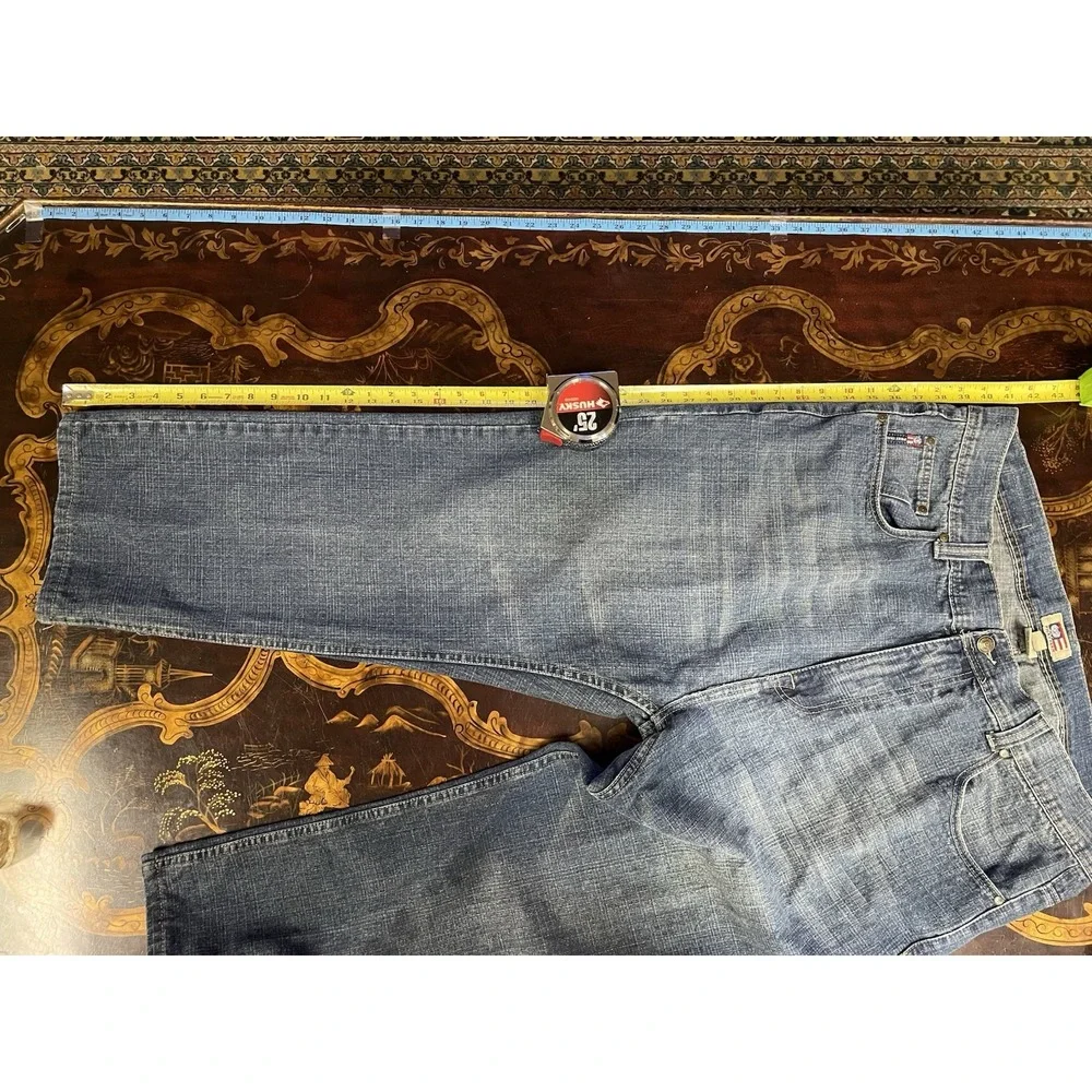 VTG Phat Farm Men Argyle Pocket Denim Jeans Straight Leg Y2K Hip Hop Baggy 42 32